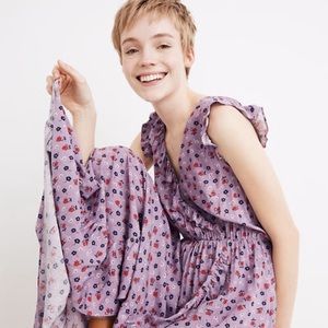 Madewell Ruffle-Edged Wrap Maxi in Prairie Posies